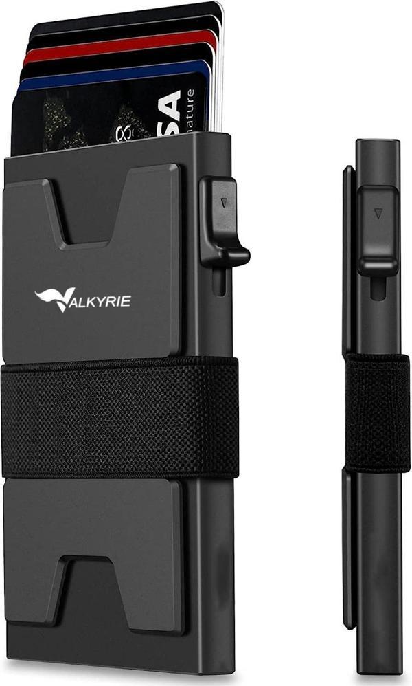 Valkyrie Akıllı Mekanizmalı Karbon Fiber Kasa RFID Korumalı Cüzdan Kredi Kartlık 15 Kart Kapasiteli Kartlık Siyah - Image 1