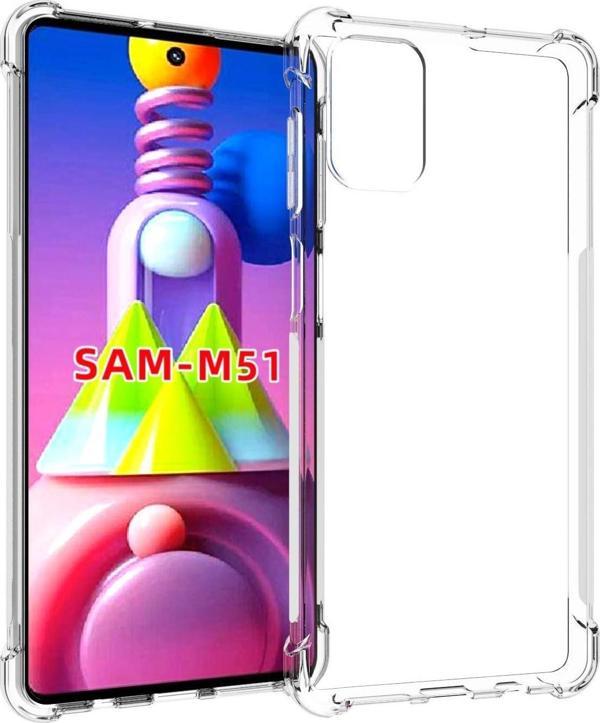 Samsung Galaxy M51 Uyumlu Darbe Önleyici Sararmaya Dayanıklı Airbag Korumalı Ultra Slim TPU Şeffaf Silikon Kılıf - Image 1