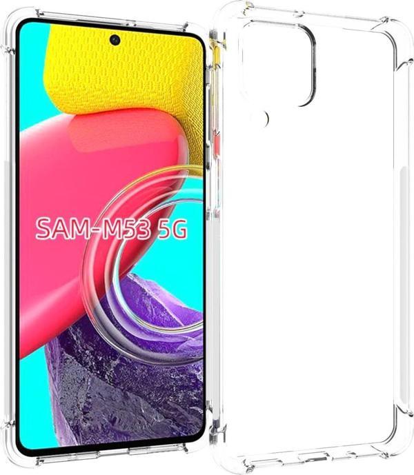 Samsung Galaxy M53 Uyumlu Darbe Önleyici Sararmaya Dayanıklı Airbag Korumalı Ultra Slim TPU Şeffaf Silikon Kılıf - Image 1