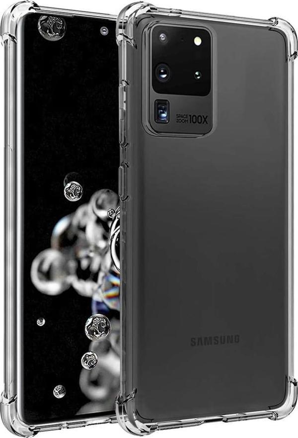 Samsung Galaxy S20 Ultra Uyumlu Darbe Önleyici Sararmaya Dayanıklı Airbag Korumalı Ultra Slim TPU Şeffaf Silikon Kılıf - Image 1