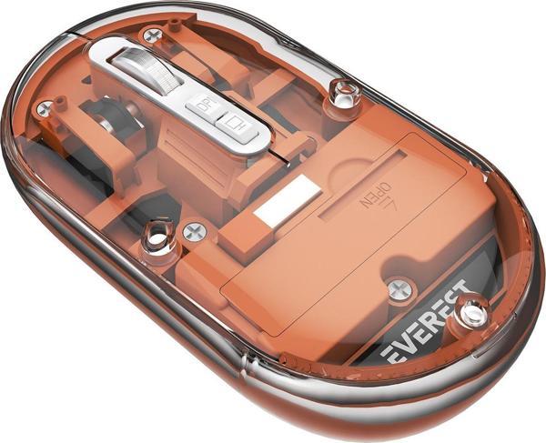 Everest Sm-Bt29 Glassy Turuncu Transparan 2İn1 Bluetooth Ve 2.4Ghz Kablosuz Mouse - Image 1