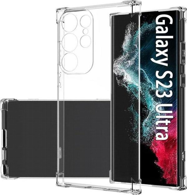 Samsung Galaxy S23 Ultra Uyumlu Darbe Önleyici Sararmaya Dayanıklı Airbag Korumalı Ultra Slim TPU Şeffaf Silikon Kılıf - Image 1