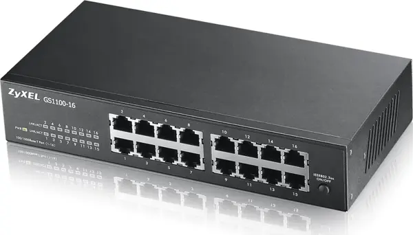 Zyxel 16Port Gs1100-16 Gıgabıt Yönetilemez Switch Masaüstü - Image 1