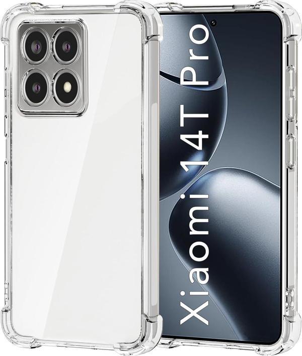 Xiaomi Mi 14T Pro Uyumlu Darbe Önleyici Sararmaya Dayanıklı Airbag Korumalı Ultra Slim TPU Şeffaf Silikon Kılıf - Image 1