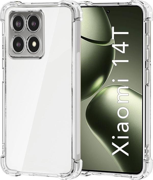 Xiaomi Mi 14T Uyumlu Darbe Önleyici Sararmaya Dayanıklı Airbag Korumalı Ultra Slim TPU Şeffaf Silikon Kılıf - Image 1