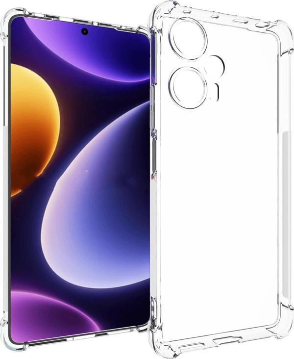 Xiaomi Poco F5 Uyumlu Darbe Önleyici Sararmaya Dayanıklı Airbag Korumalı Ultra Slim TPU Şeffaf Silikon Kılıf - Image 1
