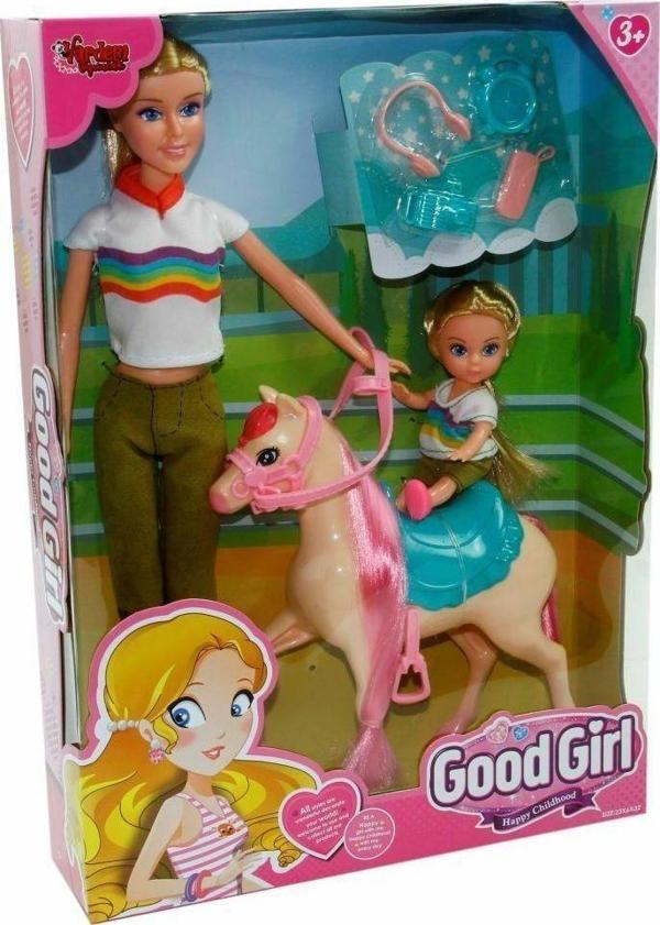 WG-115162 Kutulu 29cm Atlı Kızı ve Anne Bebek - Vardem Oyuncak - Image 1