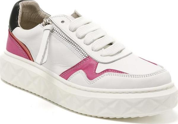 Kadın Sneaker ( Günlük) MAR-25Y-209-8856 John May Beyaz Cilt-Gümüş - Image 1