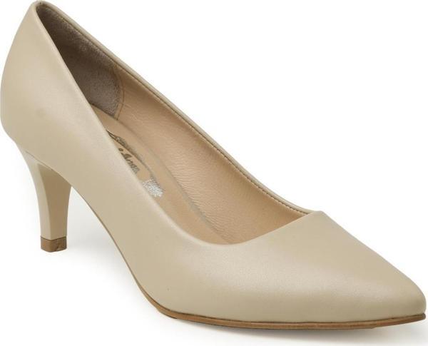 Kadın Topuklu/ Stiletto RC-4005 DERİDEN KREM - Image 1