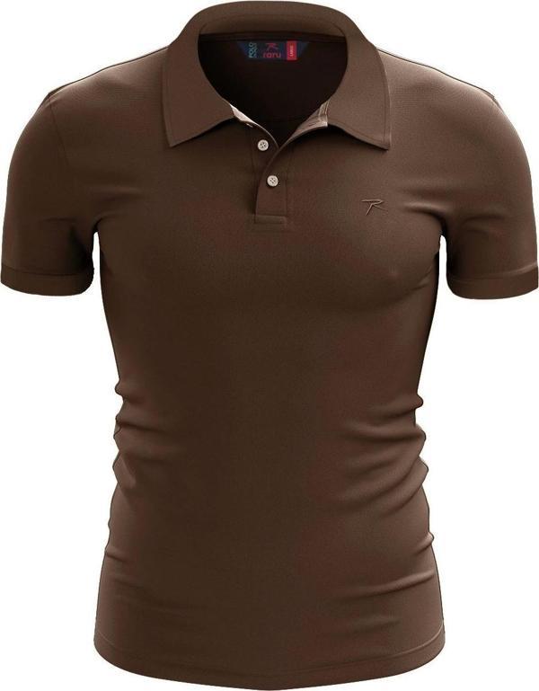 %100 Pamuk Polo T-Shirt IMPERO KAHVERENGİ - Image 1