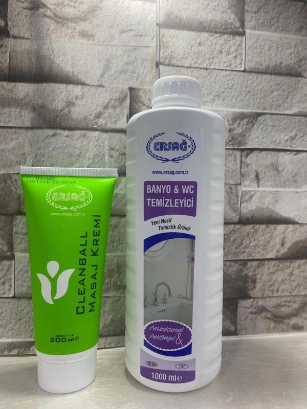 Cleanball Masaj Kremi 200ml Alana Banyo wc 1000ML Hediye ASF - Image 1