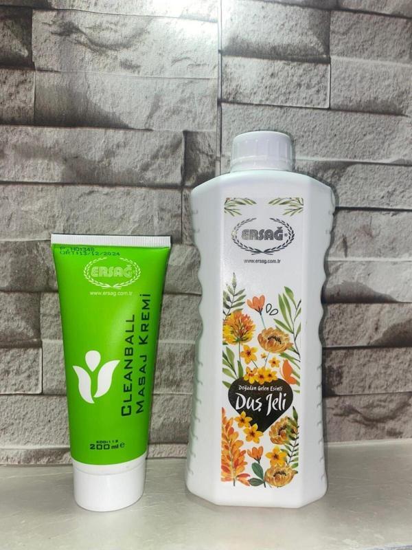Cleanball Masaj Kremi 200ml Duş Jeli 1000ml - Image 1