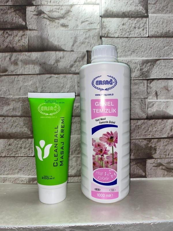Ersağ Cleanball Masaj Kremi 200ml Ve Genel Temizlik 1000ML - Image 1