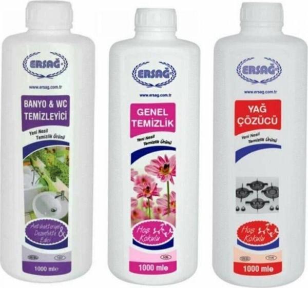 Genel Temizlik + Banyo Wc+ Yağ Çöz 3'lü Set 1000 ml - Image 1