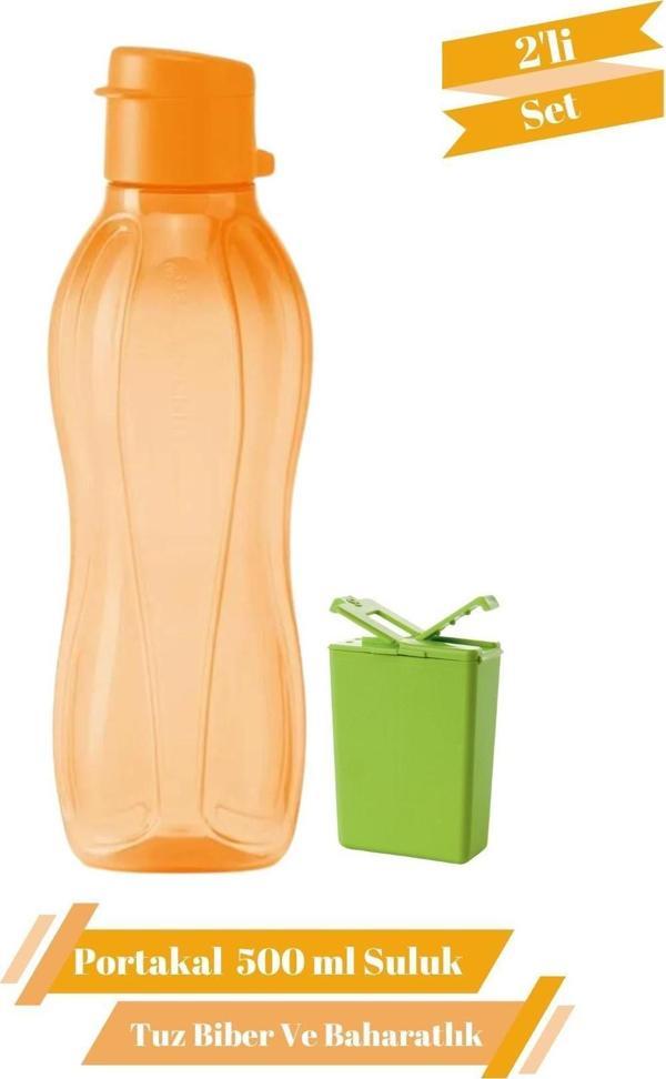 ECO Portakal 500 ml Suluk Matara Tuzluk Karabiberlik Çevre Dostu 2'li Set - Image 1