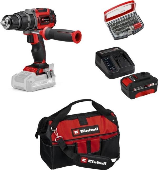Einhell Tp-Cd 18/60 Li-I Bl Solo Darbeli Akülü Vidalama + 1 x 4 Ah Akü ve 32 Parça Bits Uç Seti (45/29 Kumaş Çanta) - Image 1