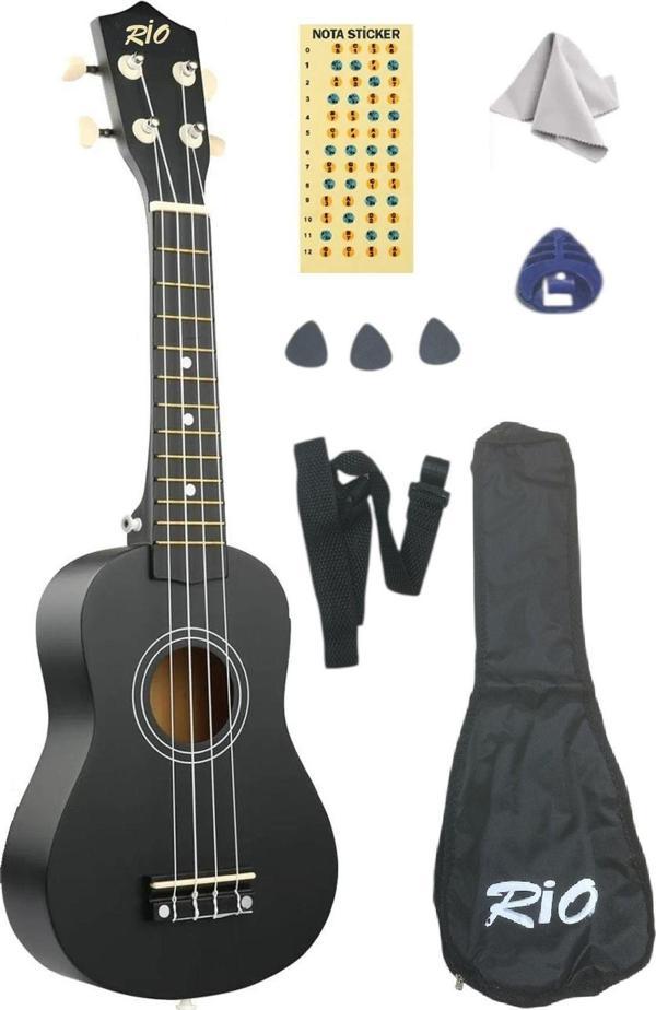 Müzikhane Soprano Siyah Ukulele Kılıf Askı Pena Sticker 54 Cm - Image 1
