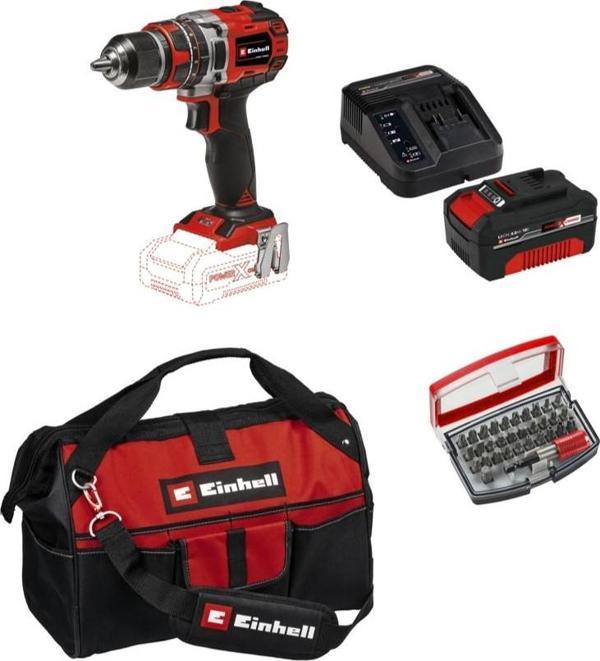 Einhell Tp-Cd 18/50 Li-I Bl Solo Darbeli Akülü Vidalama + 1 x 4 Ah Akü ve 32 Parça Bits Uç Seti (45/29 Kumaş Çanta) - Image 1