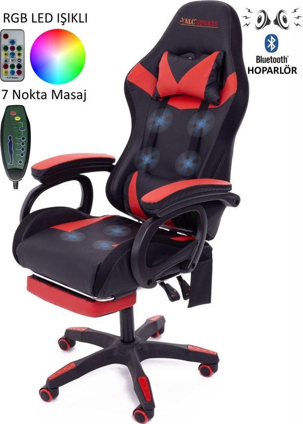Alc Sports Aurora Pro Bluetooth Oyuncu Koltuğu 7Nokta Masaj Rgb Işık Hoparlör Baldır Dayam Gaming Chair - Image 1