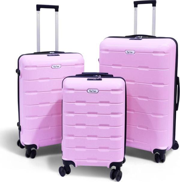 Biggdesign Moods Up 3'lü Valiz Seti, TSA Kilitli, ABS Gövde, Pembe - Image 1