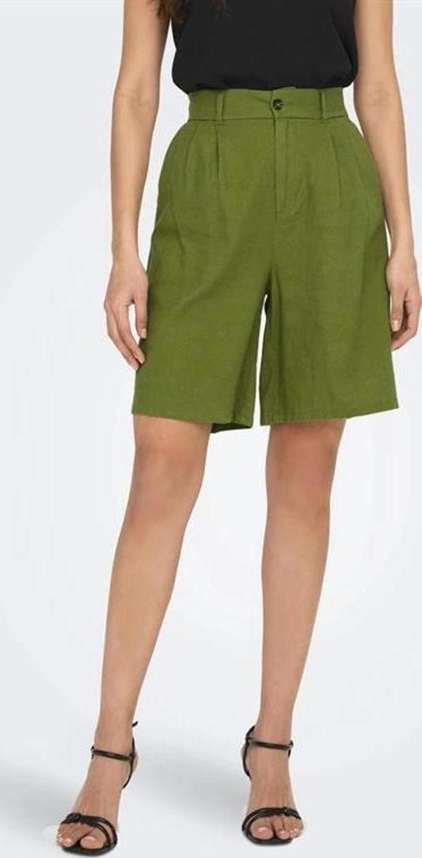 Loose Fit Keten Kadın Şort - Image 1