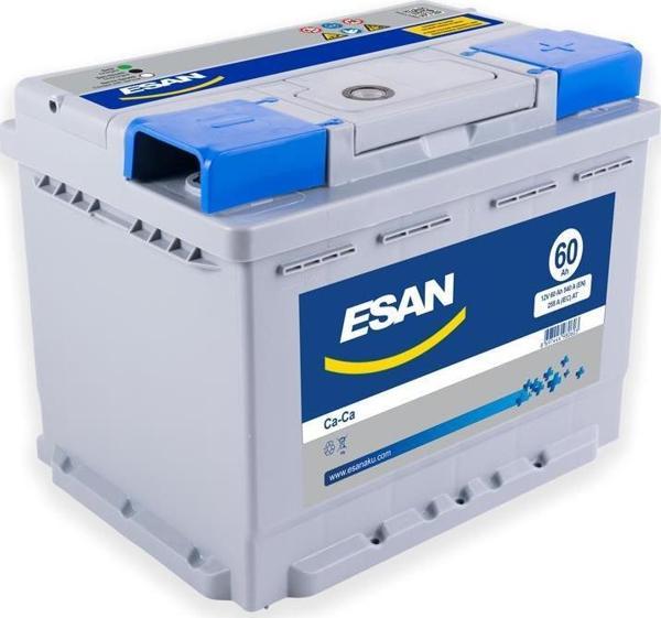 ESAN 60Ah PRESTİJ TAM KAPAKLI L2 SP GRİSAP MAVİ MUHAFAZA GRİ GRİ DÜZ - Eski Akü İadesiz - Image 1