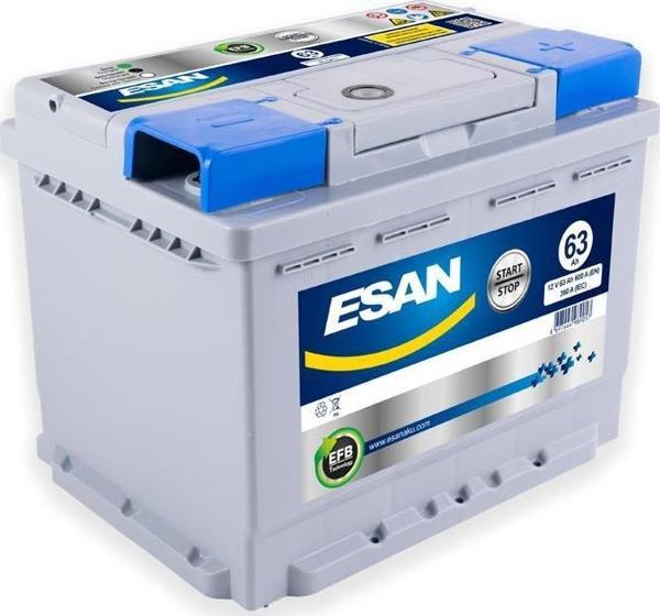 ESAN 63Ah PRESTİJ L2T EFB GRİ GRİ DÜZ KUTUP - Eski Akü İadesiz - Image 1