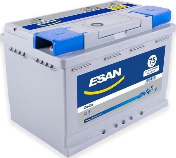 ESAN 75Ah PRESTİJ TAM KAPAKLI L3 SP GRİSAP MAVİ MUHAFAZA GRİ GRİ DÜZ KUTUP - Eski Akü İadesiz - Image 1