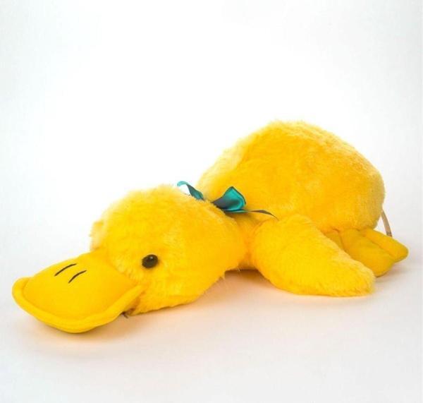 Halley Unisex  Çocuk Sarı Sevimli Yatan Ördek Peluş Oyuncak  40 Cm - Image 1
