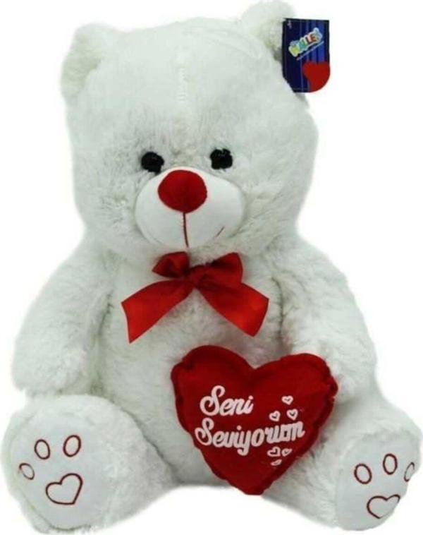 Halley Kalpli Ayıcık 50 Cm Beyaz - Image 1