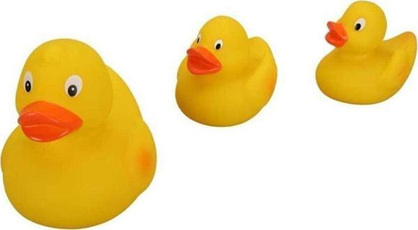 Sunman Banyo Ördeği 3'Lü Banyo Oyuncağı Vinil Ördek Seti Sesli - Image 1