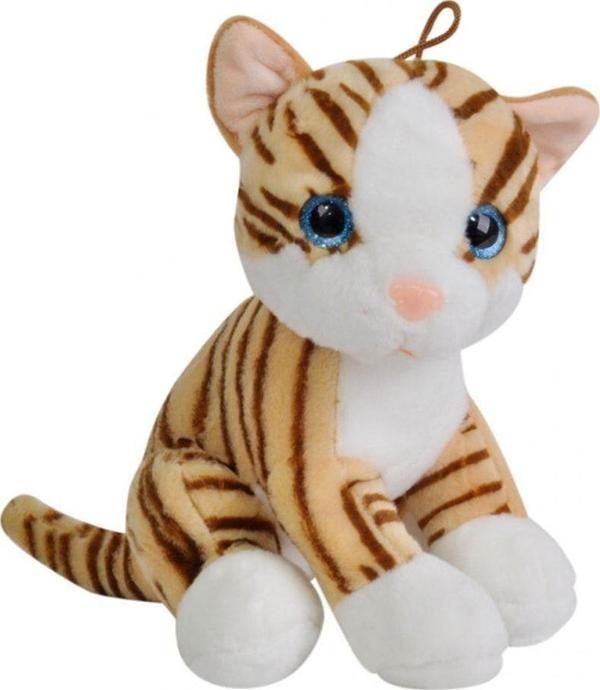 Selay Toys Peluş Kedi Oyuncak 25 Cm Kahverengi Çizgili Kedi Oyuncak - Image 1