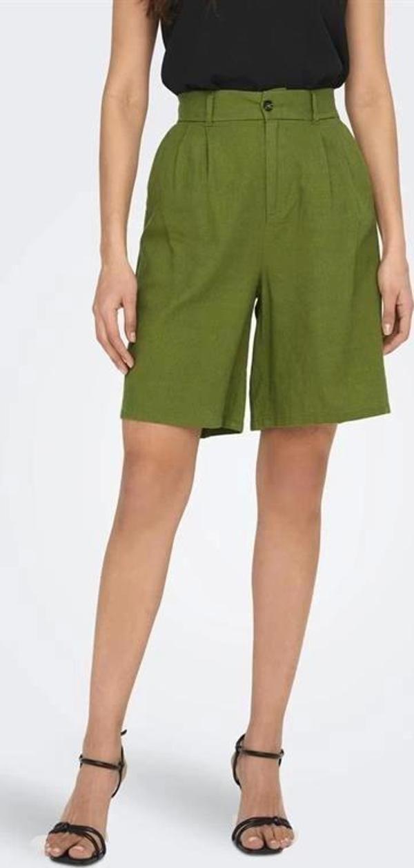 Loose Fit Keten Kadın Şort - Image 1