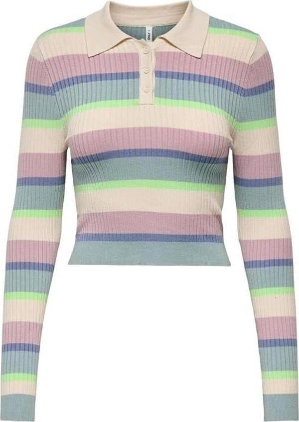 15340979 Polo Yaka Crop Kadın Kazak - Image 1