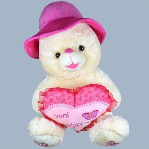 Toprockstore Seni Seviyorum Peluş Kalp Tutan Ayıcık 42 Cm - Image 1