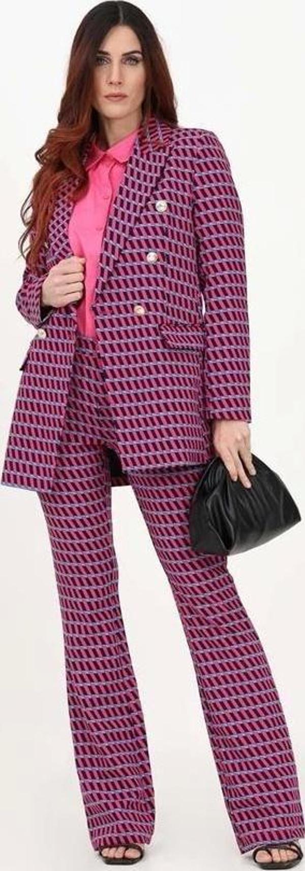 Geometrik Desenli Şık Kadın Pantolonu - Image 1
