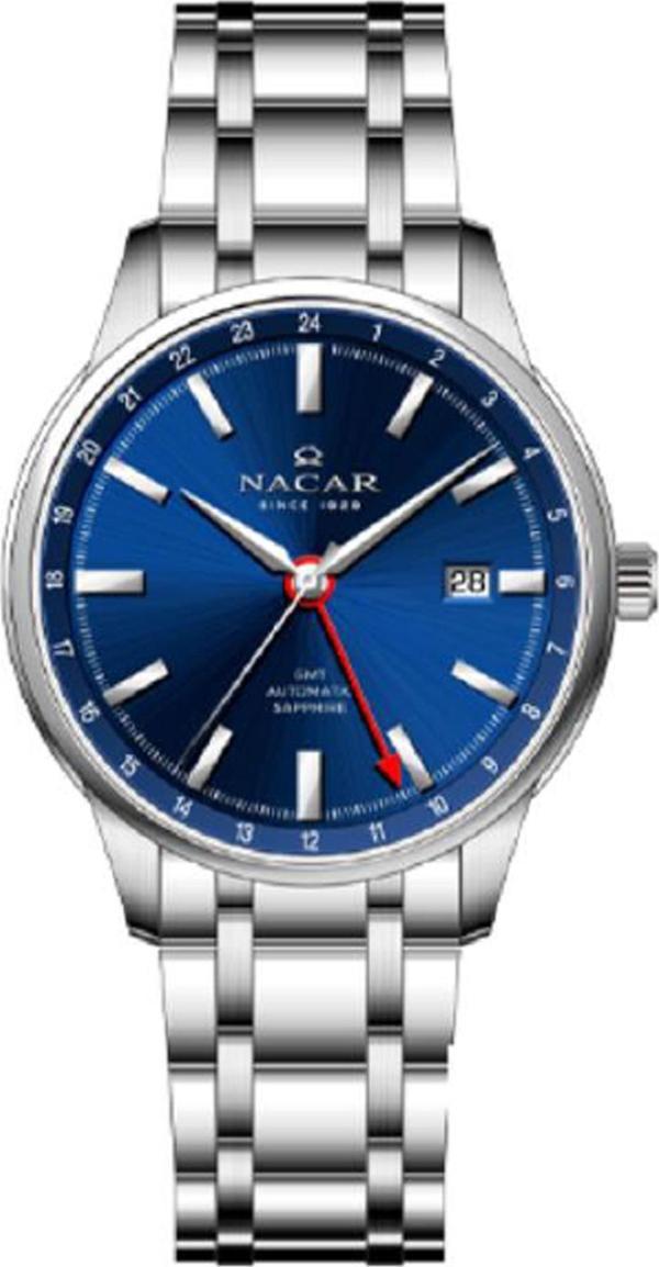 Nacar SAFİR CAM KLASİK GÜMÜŞ ERKEK KOL SAATİ NC42-299357-ALM - Image 1