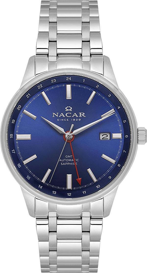 Nacar SAFİR CAM KLASİK GÜMÜŞ ERKEK KOL SAATİ NC42-299357-ALM - Image 1