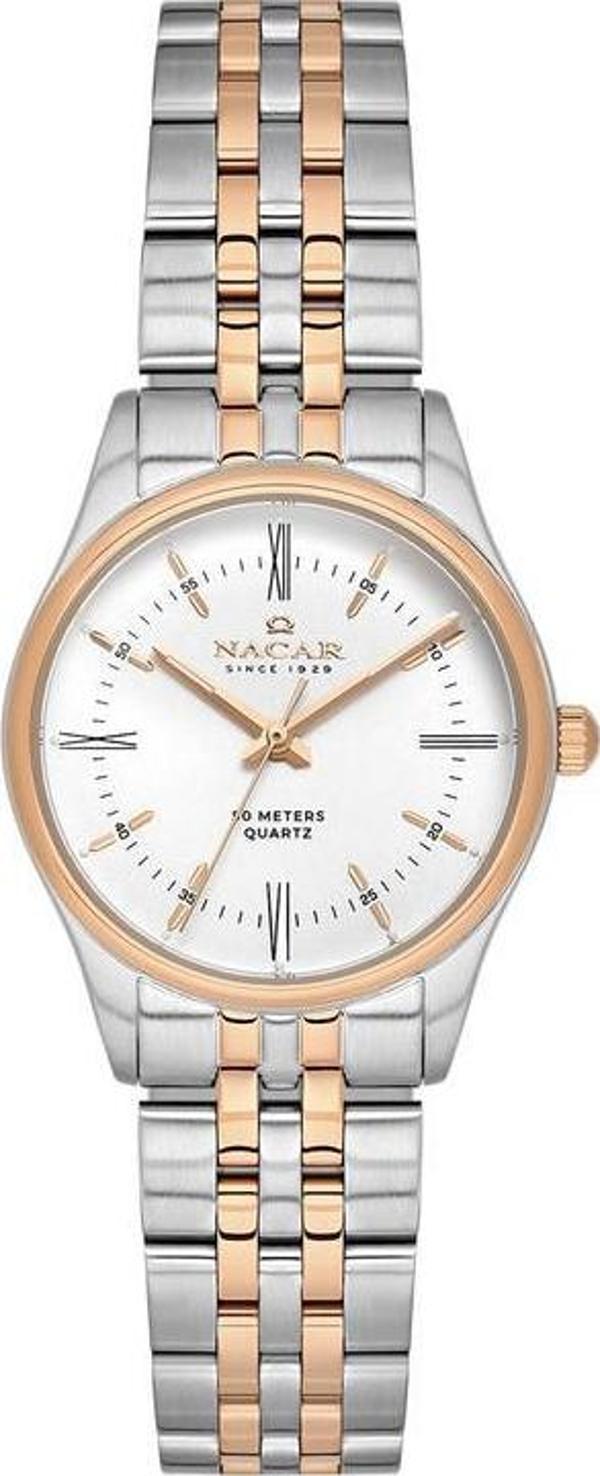 Nacar SAFİR CAM KLASİK GÜMÜŞ - ALTIN ERKEK KOL SAATİ NC42-299358-CWM - Image 1