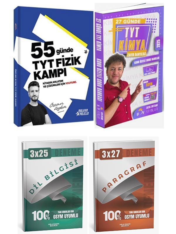 Parlayan Proje + Ders Ortamı 2026 TYT 55 Günde Fizik + 27 Günde Kimya Kamp AnlaKazan Deneme 4lü Set - Ders Ortamı Yayınları - Image 1