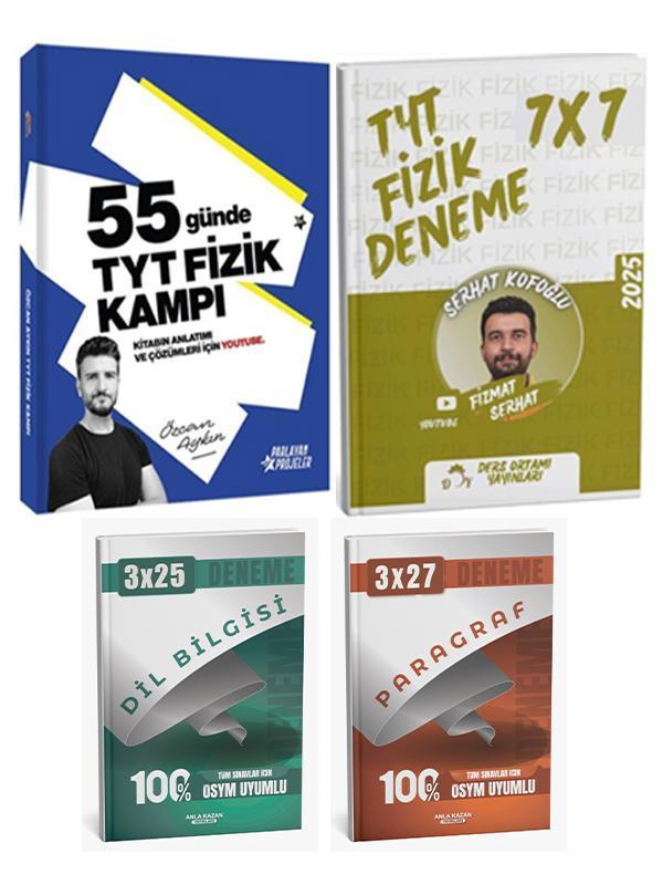 Parlayan Proje + Ders Ortamı TYT 55 Günde Fizik Kampı + Deneme + Anla Kazan Deneme 4 lü Set - Parlayan Projeler - Image 1