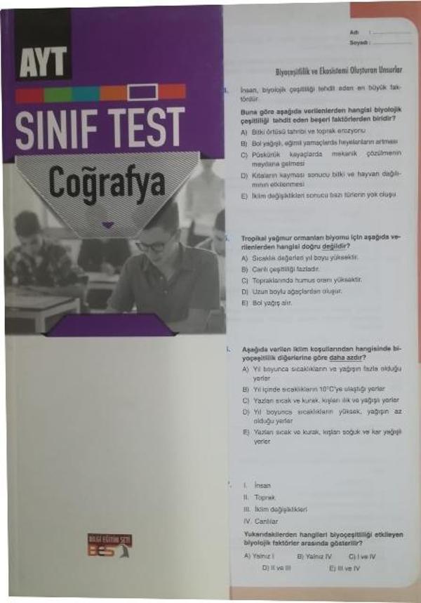 AYT Coğrafya Yaprak Test  - İş Bankası Kültür Yayınları - Image 1