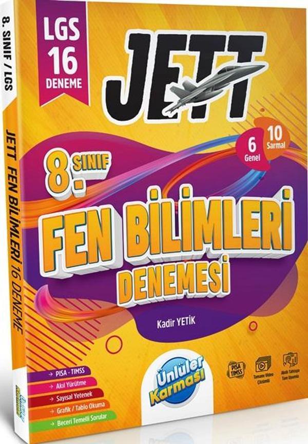8. Sınıf LGS Fen Bilimleri 16 Deneme JETT Serisi - İş Bankası Kültür Yayınları - Image 1