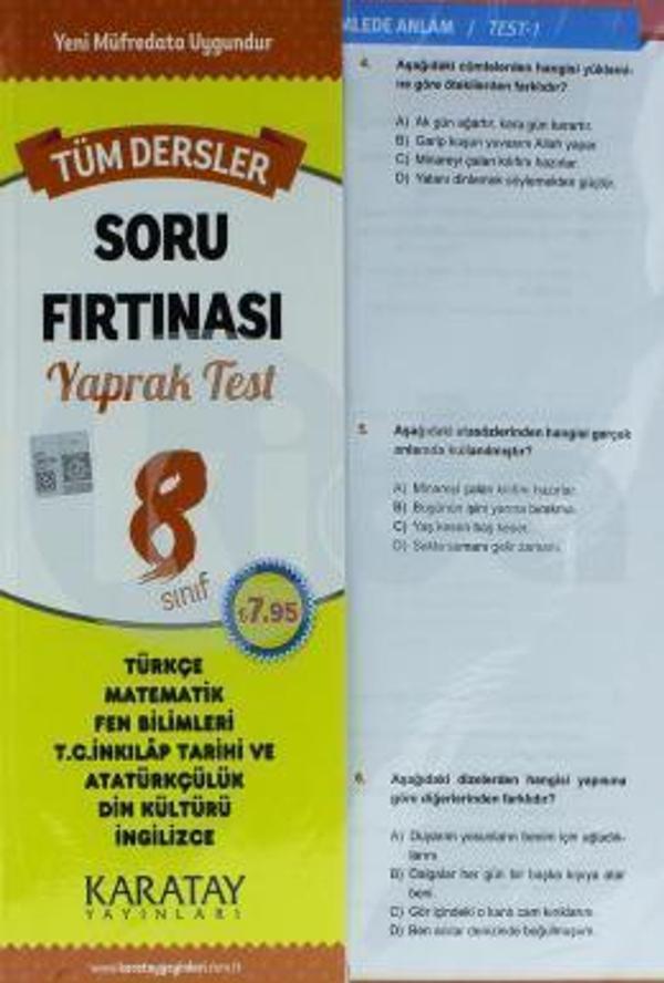 Karatay 8.Sınıf Tüm Dersler Yaprak Test - İş Bankası Kültür Yayınları - Image 1