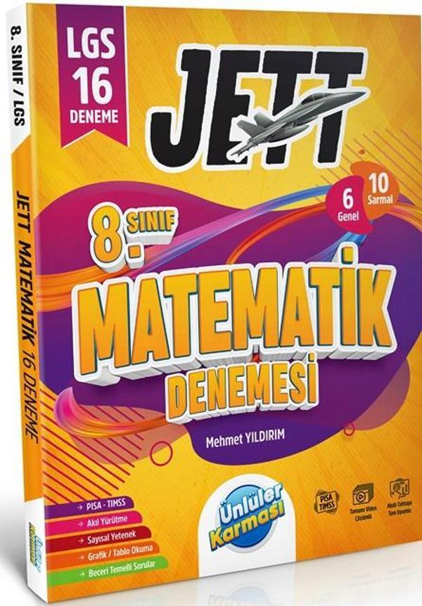 8. Sınıf LGS Matematik 16 Deneme JETT Serisi - İş Bankası Kültür Yayınları - Image 1