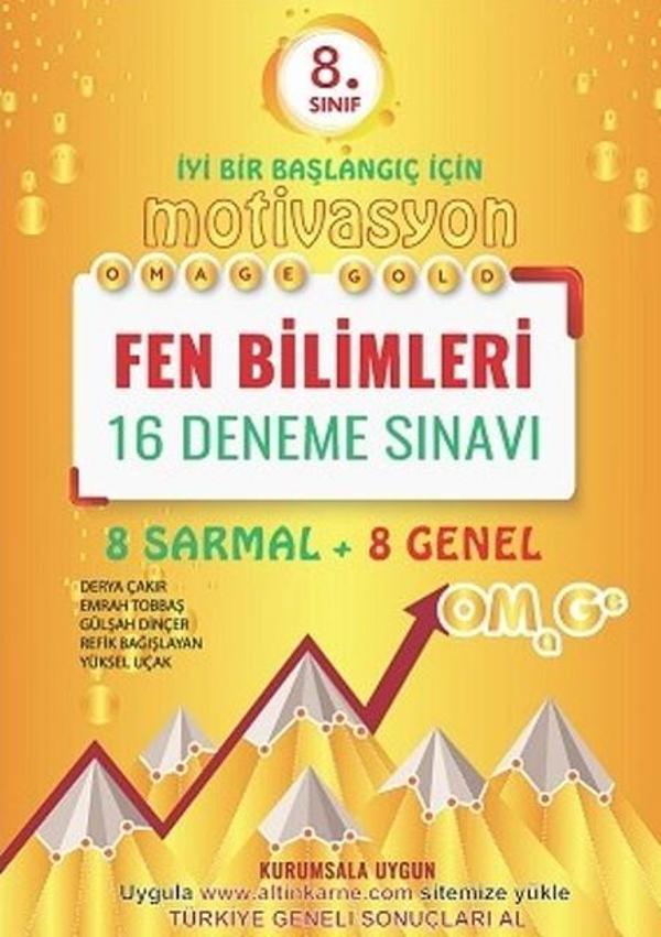8. Sınıf Omage Gold Motivasyon Fen Bilimleri 16 Deneme Sınavı (8 Sarmal + 8 Genel) - İş Bankası Kültür Yayınları - Image 1