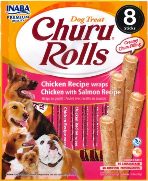 Inaba Churu Rolls Sticks Tavuk Sargılı ve Somonlu Köpek Ödül Maması 8li 12 gr - Image 1