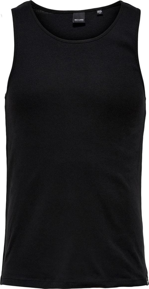 Only & Sons Erkek Slim Düz Fit Siyah Atlet Tank Top - 22022666 - Image 1