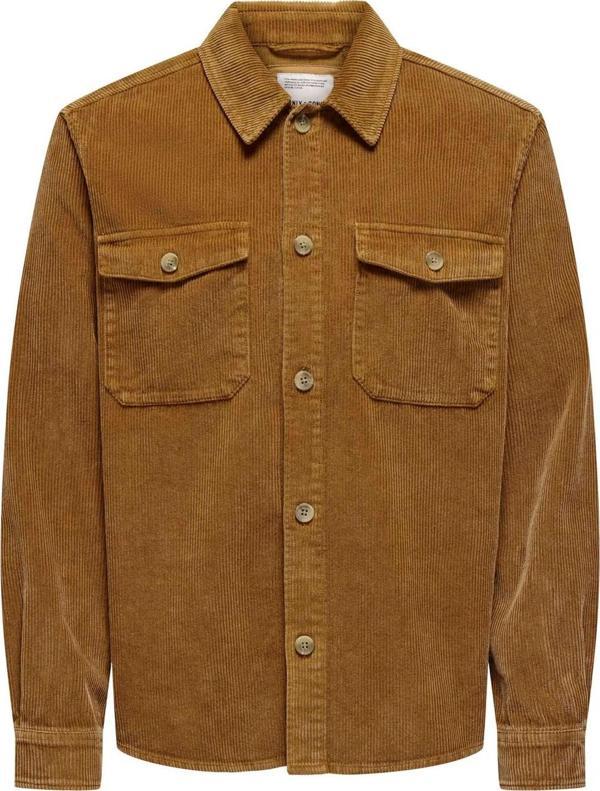 Only & Sons Erkek Regular Fit Kahve Kadife Gömlek - 22030129 - Image 1