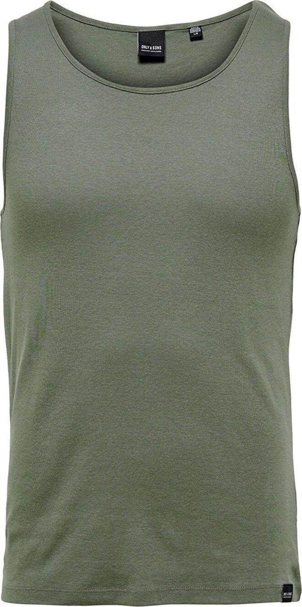 Only & Sons Erkek Slim Düz Fit Yeşil Atlet Tank Top - 22022666 - Image 1